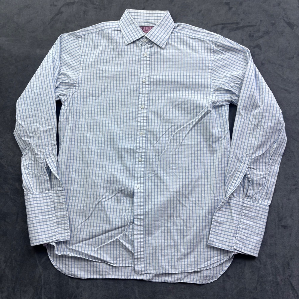 Thomas Pink Jermyn Street London Dress Shirt Blue White French Cuff 15.5 36
